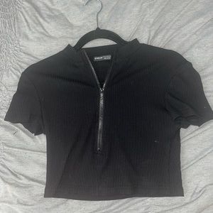 Zippered crop top